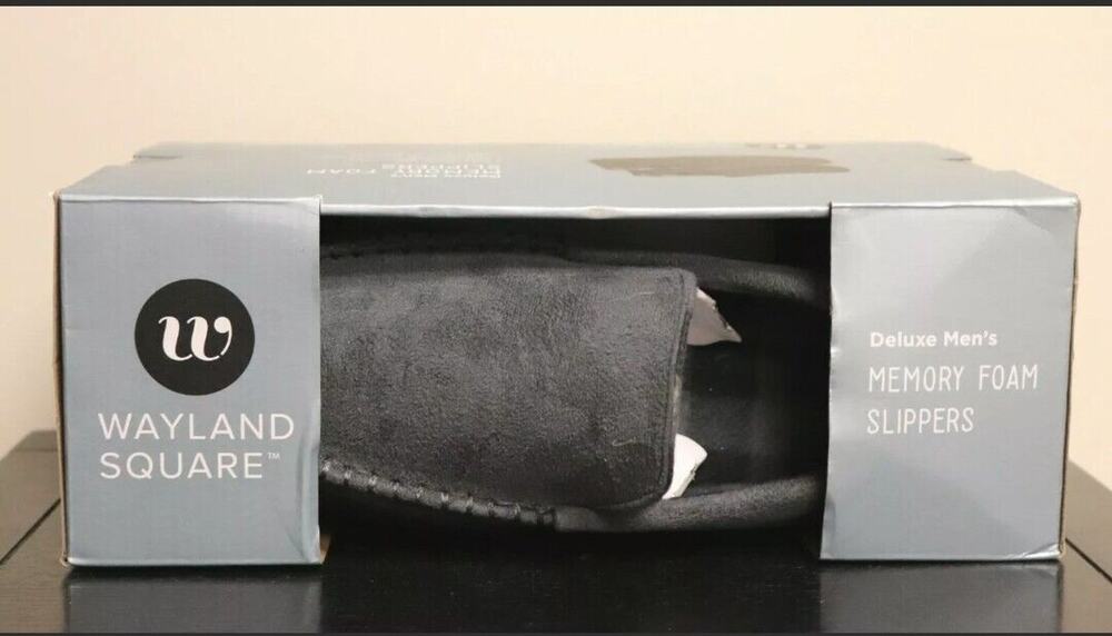 New MENS Womens Wayland Square Deluxe Moccasin Memory Foam Slippers Gray Small